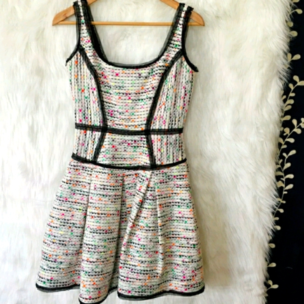 Milly Confetti Tweed fit and flare dress